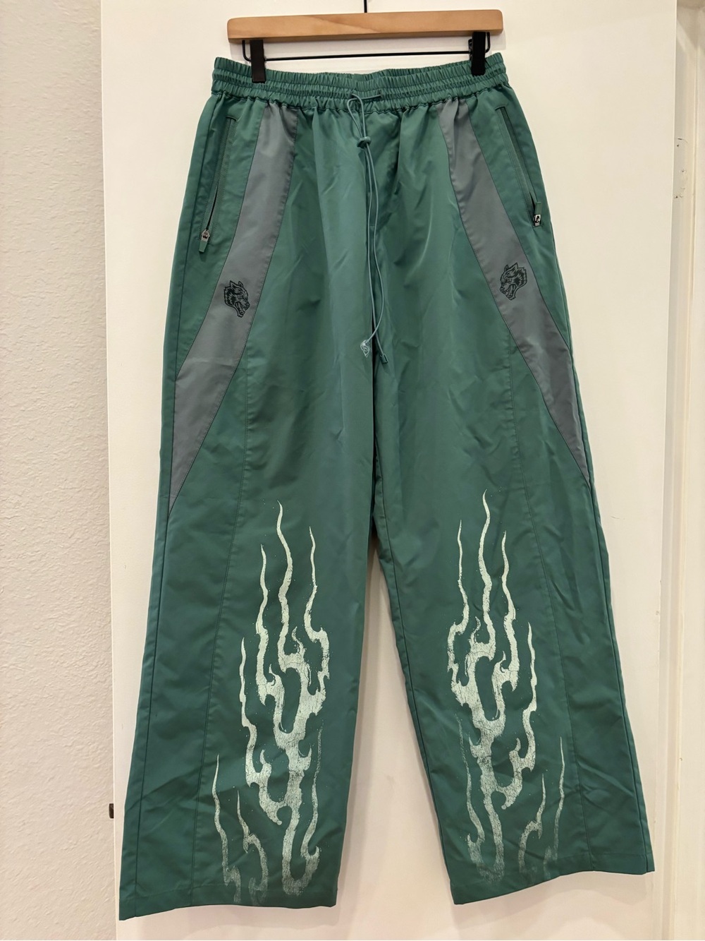 Darc Sport She Wolves Infernal Brolic Wide Leg Track Pants 90s Y2K streetwear